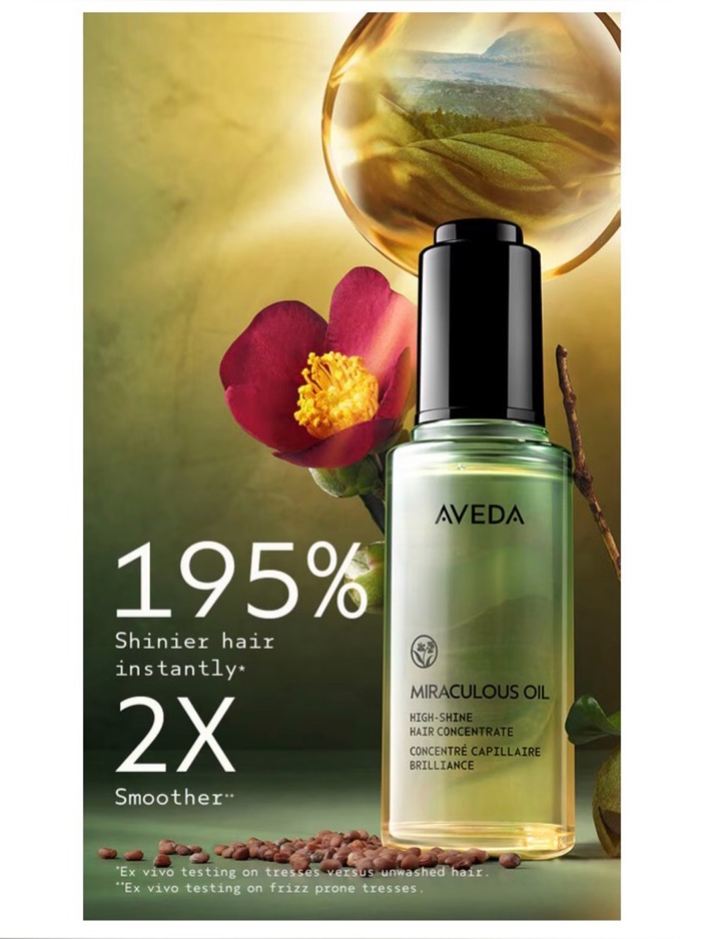 AVEDA MIRACULOUS OIL HIGH-SHINE HAIR CONCENTRATE - Picture 2 of 6